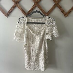 Free People crochet knit top.